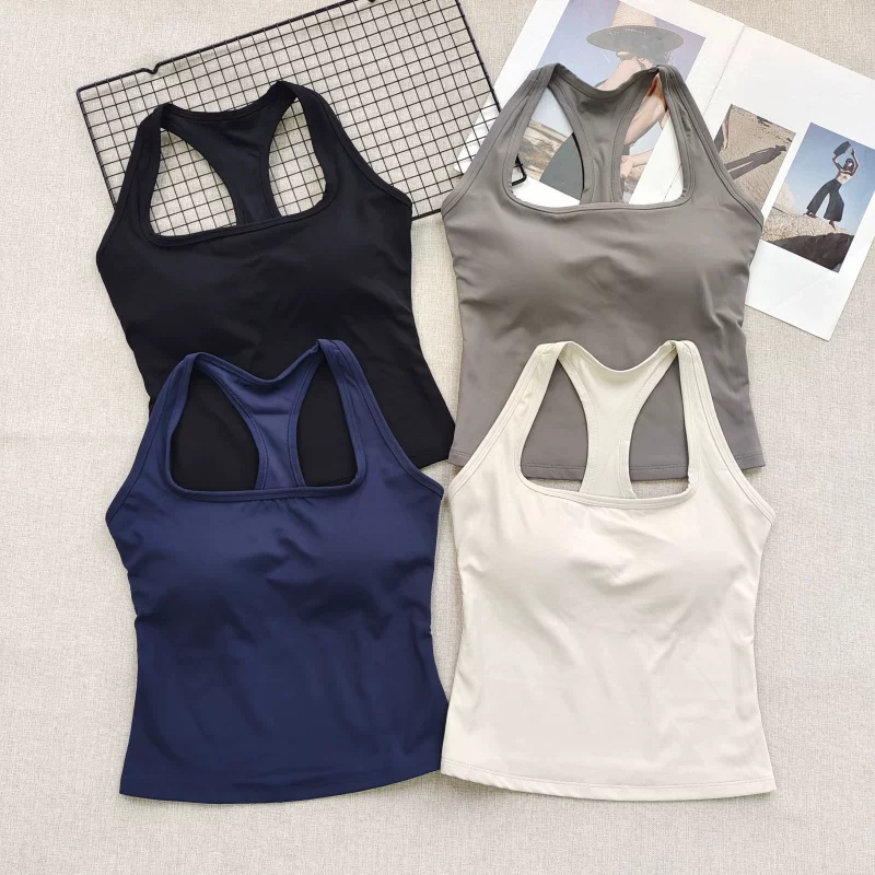 Yoga Fitness Matte - Sujetador deportivo con cuello cuadrado y