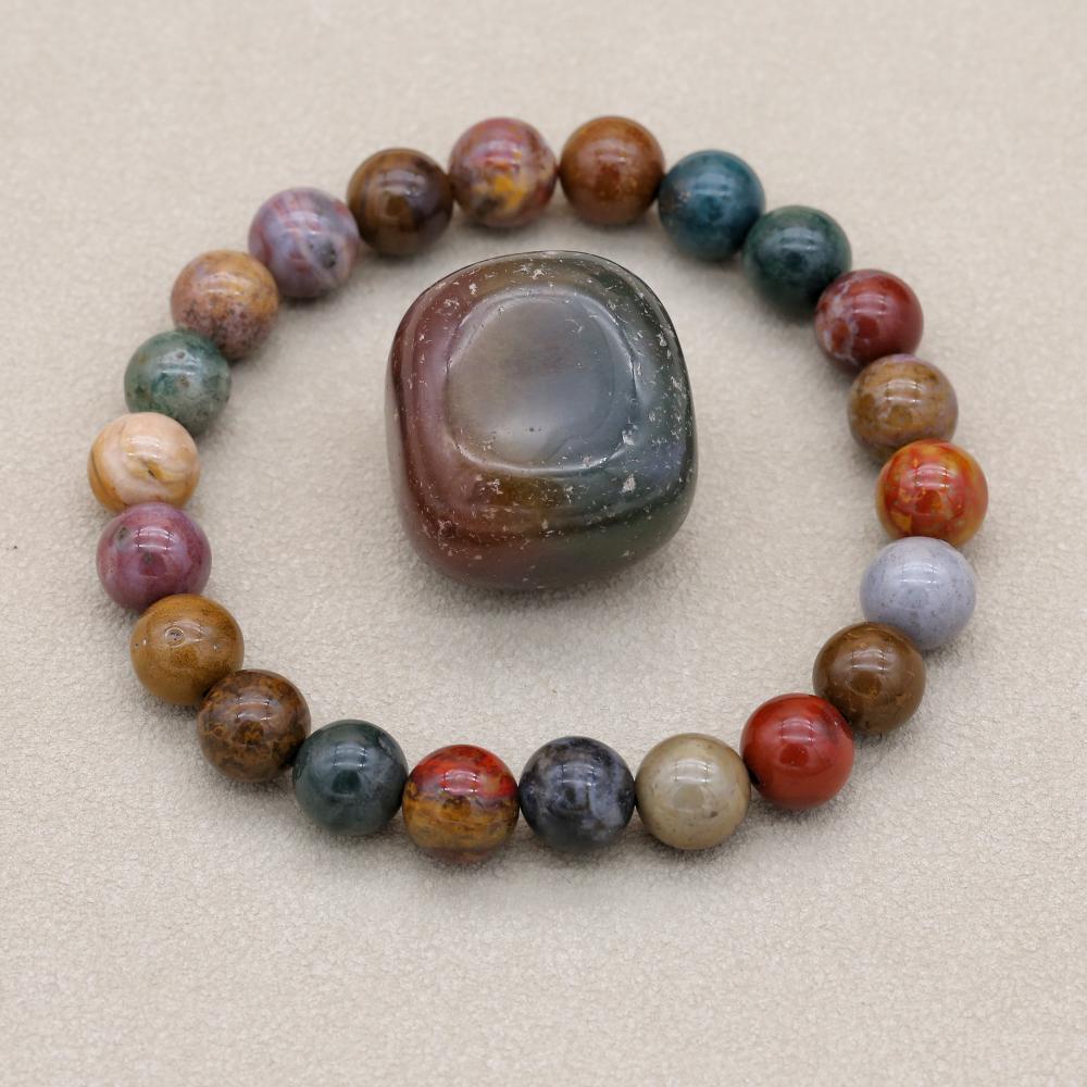 Yoga Health & Fitness Center - Pulsera de cuentas de jaspe oceánico