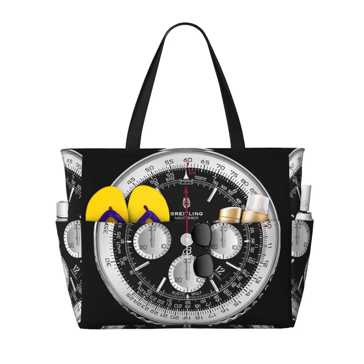 Yoga Fitness Watch - Bolso tote negro de lujo con
