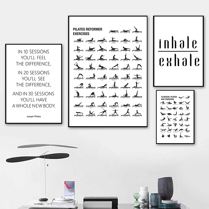 Póster de tabla de entrenamien - Yoga Fitness Images reseña y precio