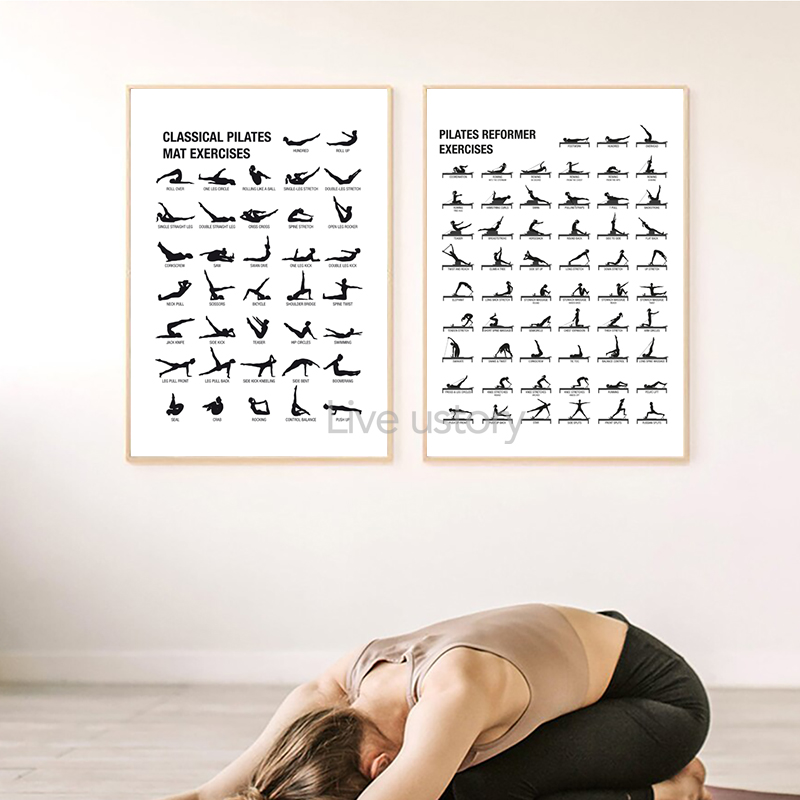 Póster de tabla de entrenamien - Yoga Fitness Images reseña y precio