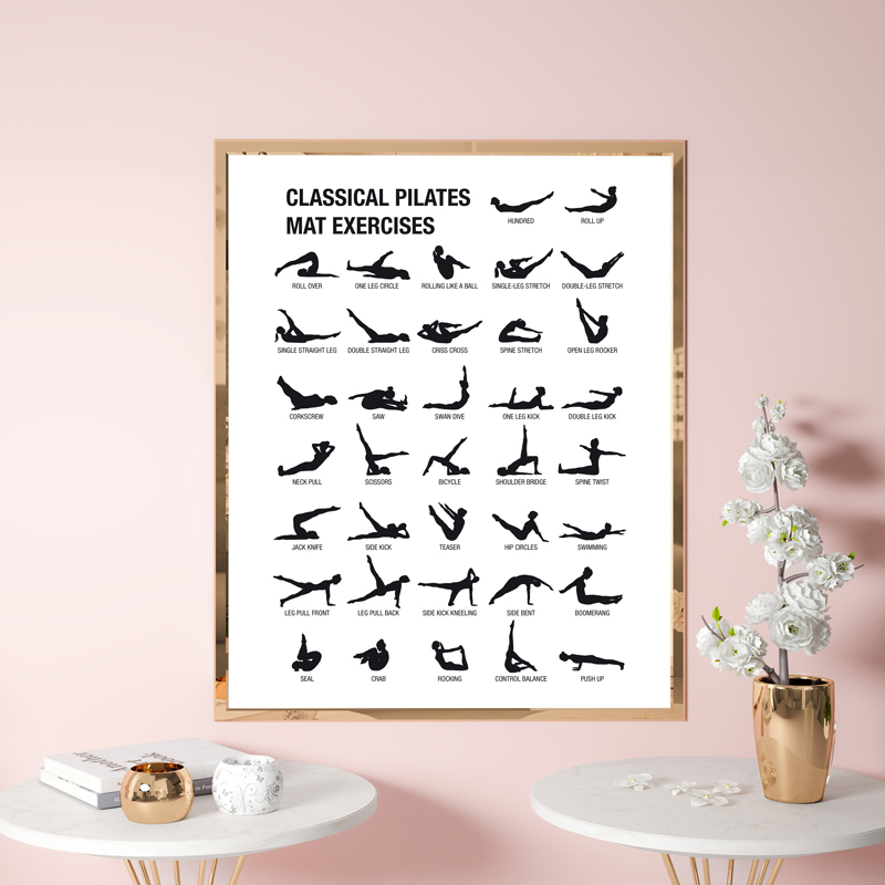 Póster de tabla de entrenamien - Yoga Fitness Images reseña y precio