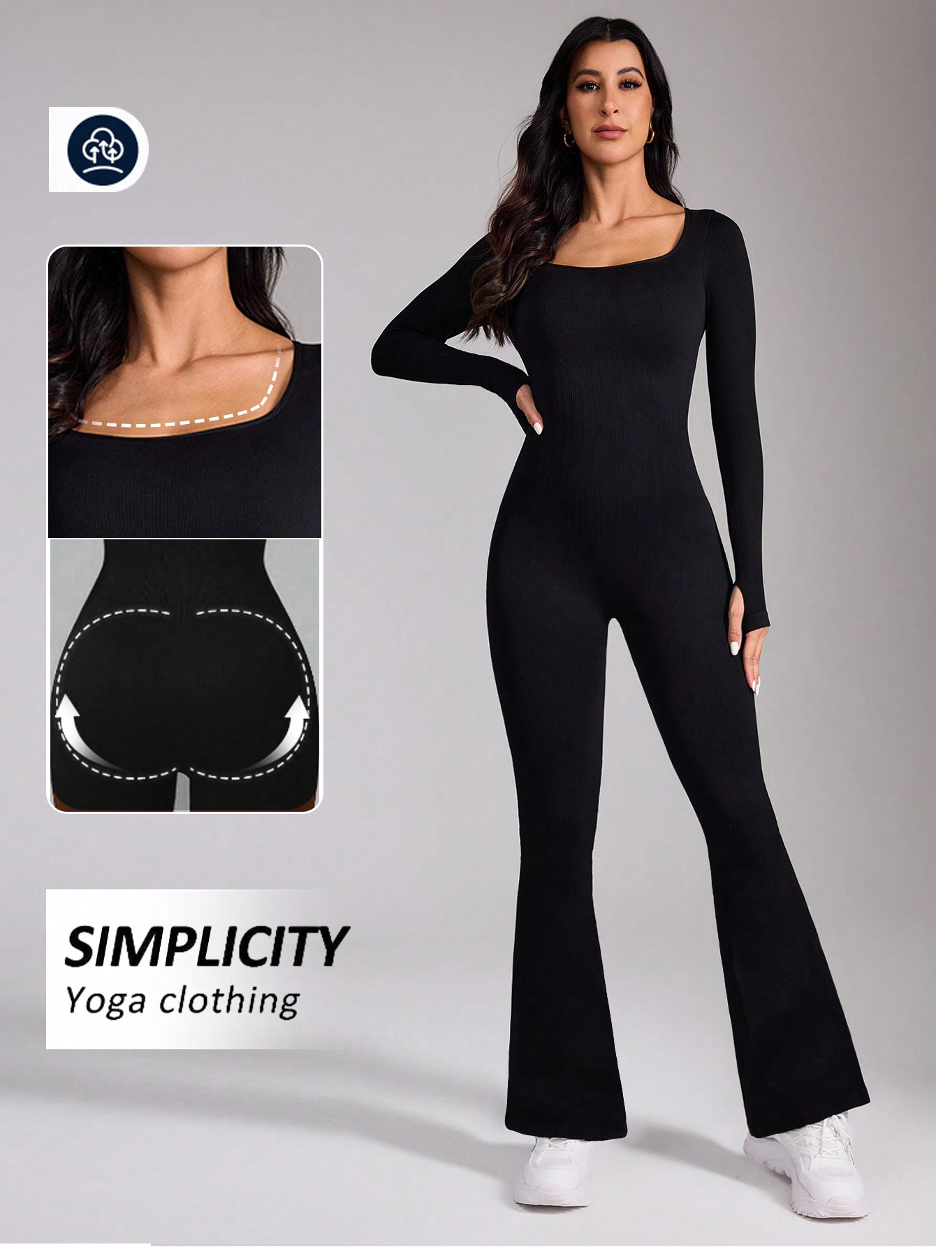 Pantalones acampanados informa - Yoga Fitness Jumpsuit reseña y precio