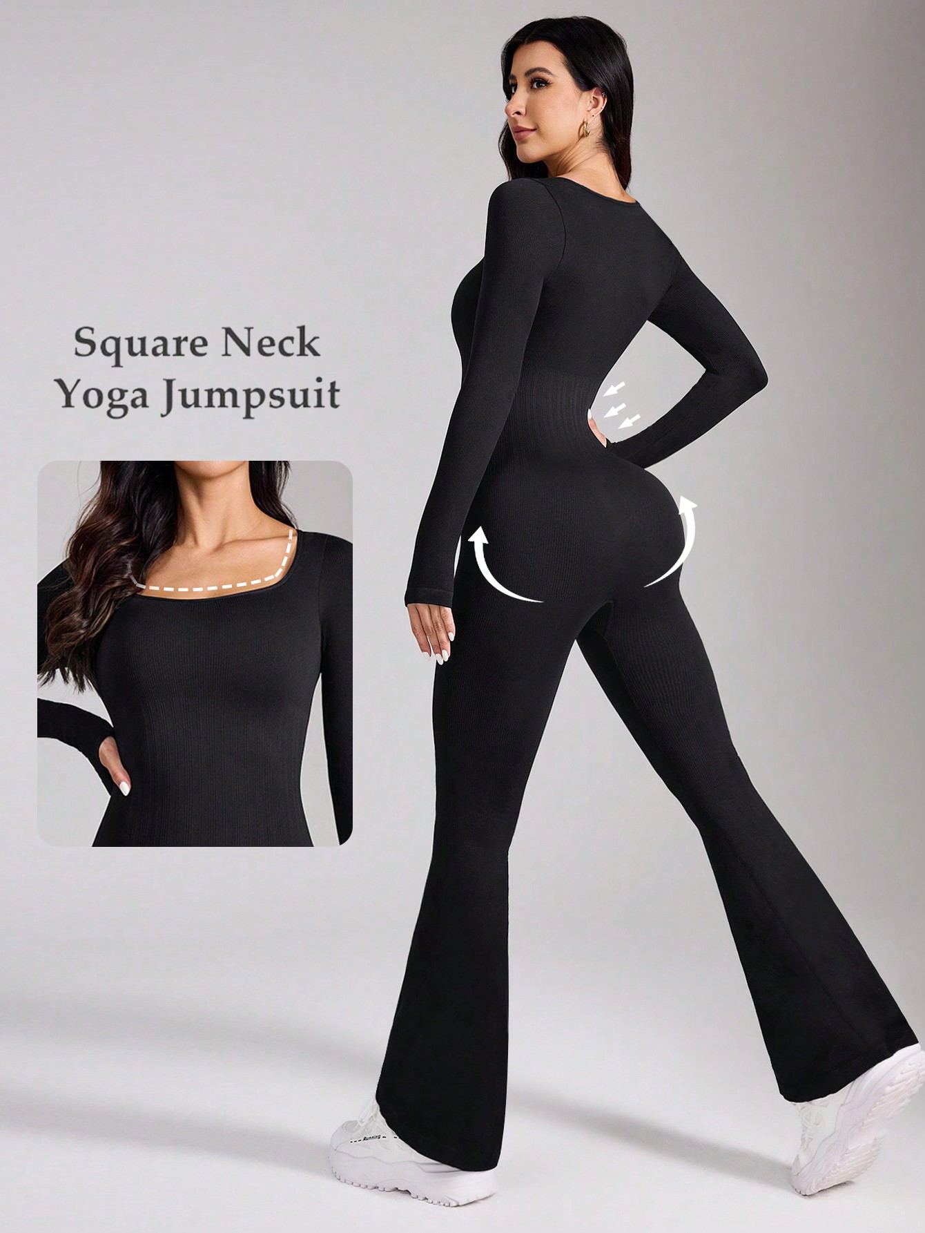 Pantalones acampanados informa - Yoga Fitness Jumpsuit reseña y precio