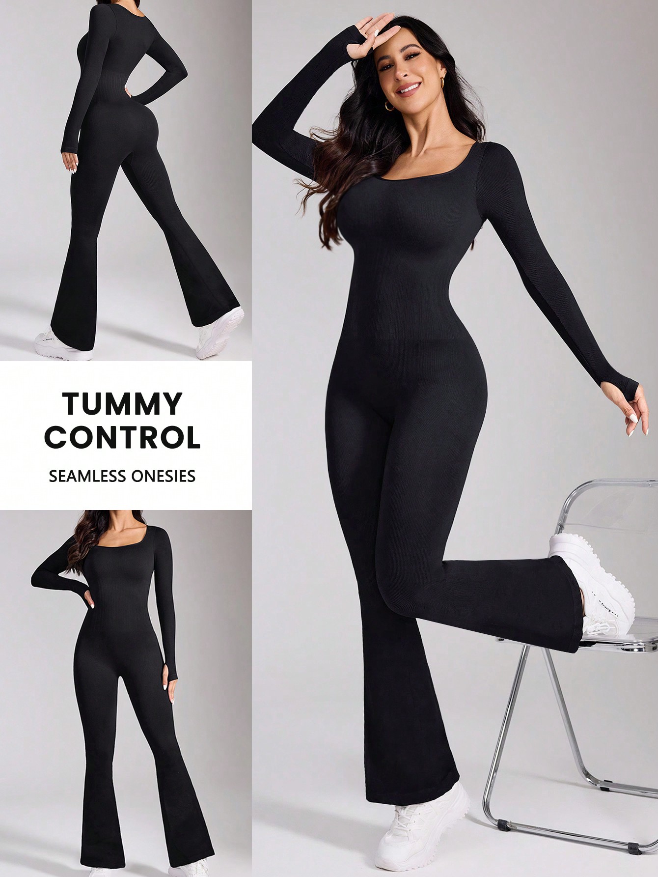 Pantalones acampanados informa - Yoga Fitness Jumpsuit reseña y precio