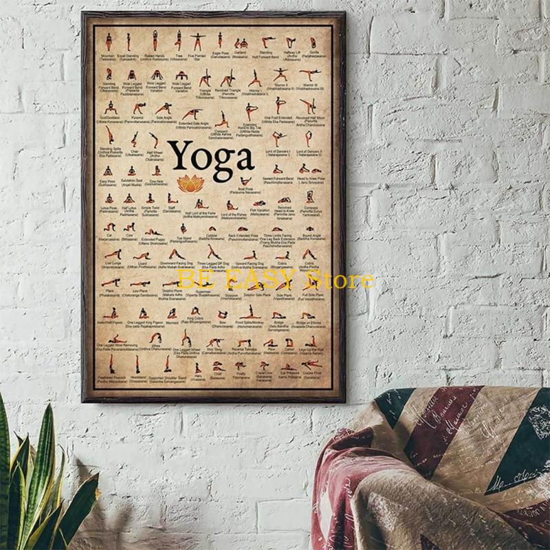E28F Retro Vintage Yoga impres - Yoga Health & Fitness Center reseña y precio