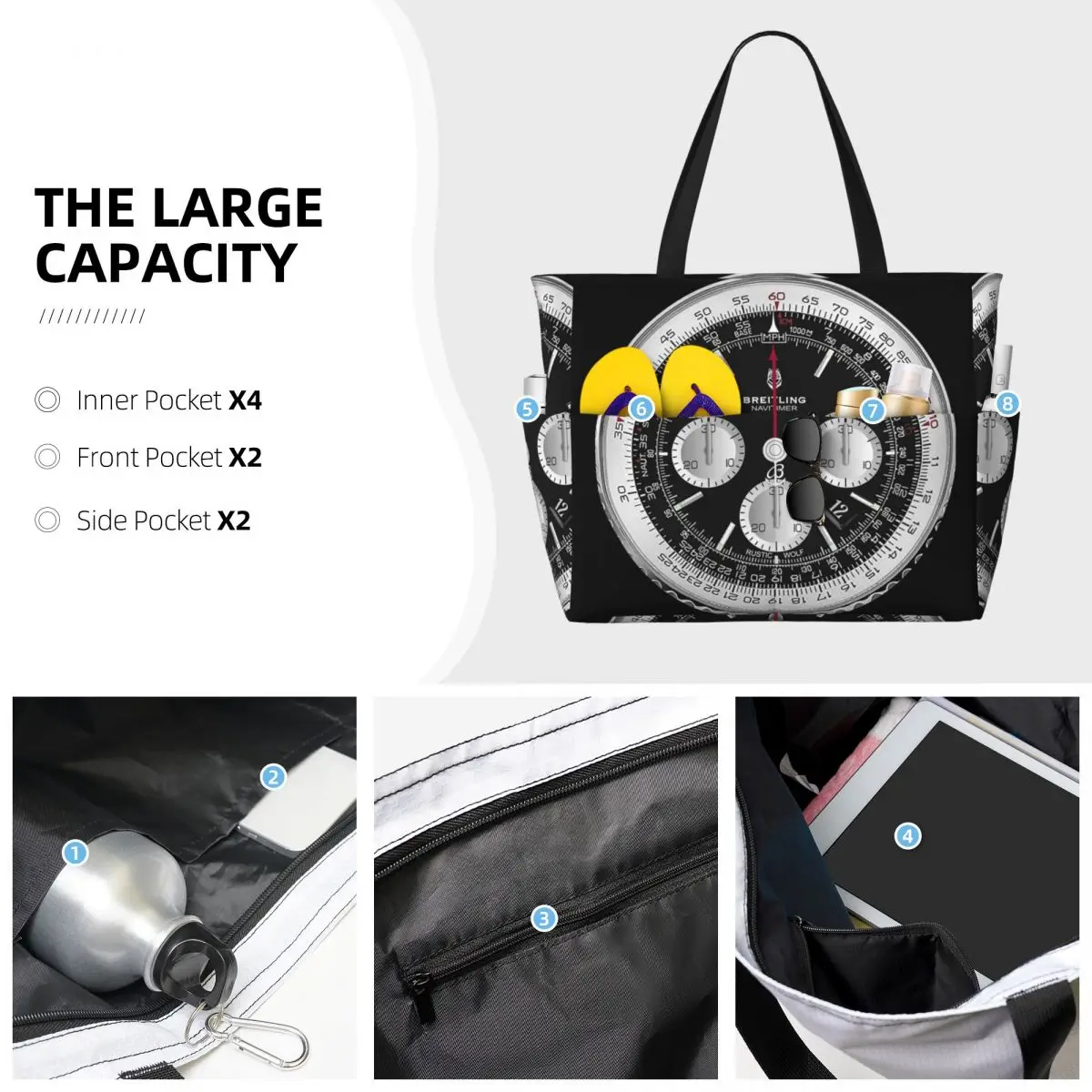 Bolso tote negro de lujo con d - Yoga Fitness Watch reseña y precio